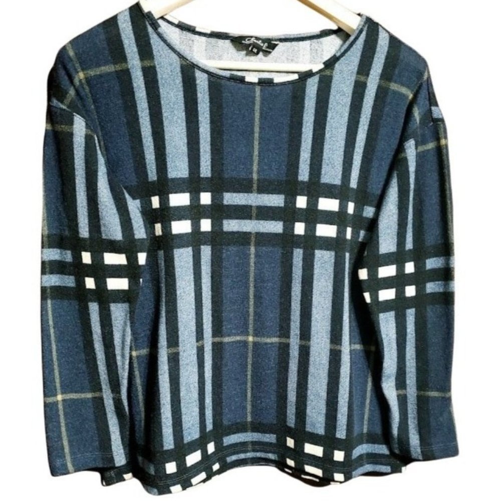 white stripes long sleeve shirt top L